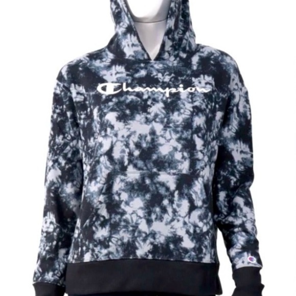 Champion Black and Gray Tie-Dye Hoodie - Picture 4 of 6